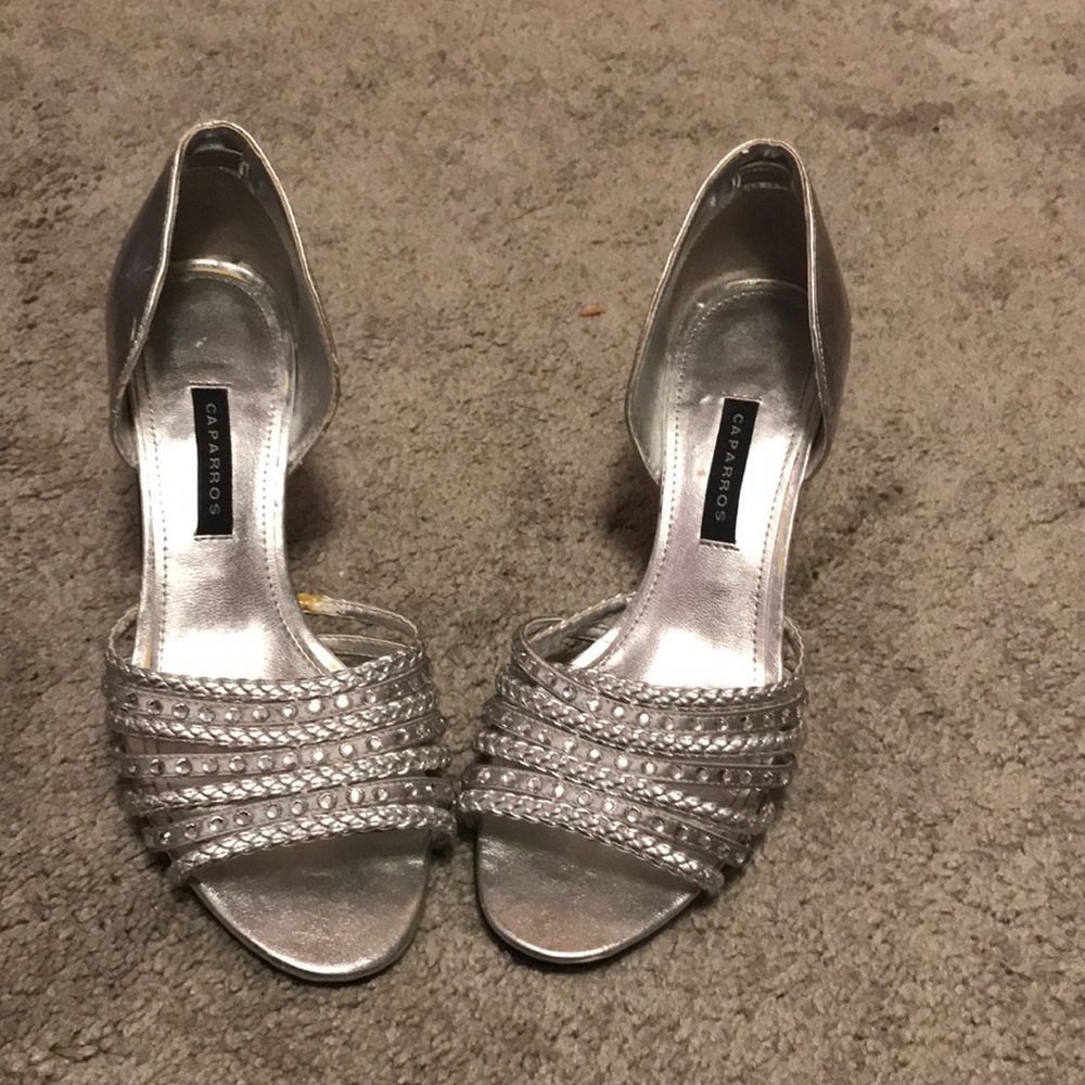 Caparros Silver Rhinestone Strappy Sandal